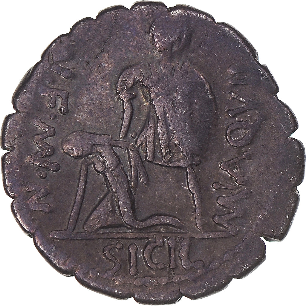 Monedă, 
  
  Aquillia, 
  
  Denarius Serratus