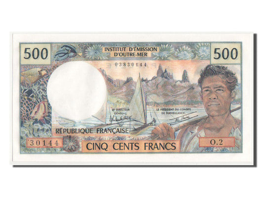 bancnota, 
  
  Tahiti, 
  
  500 de franci