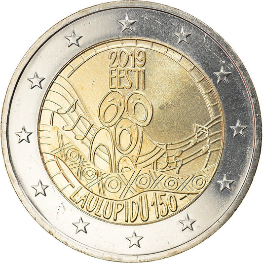 Estonia, 
  
  2 euro, 
  
  Festivalul Estonien de la Chanson