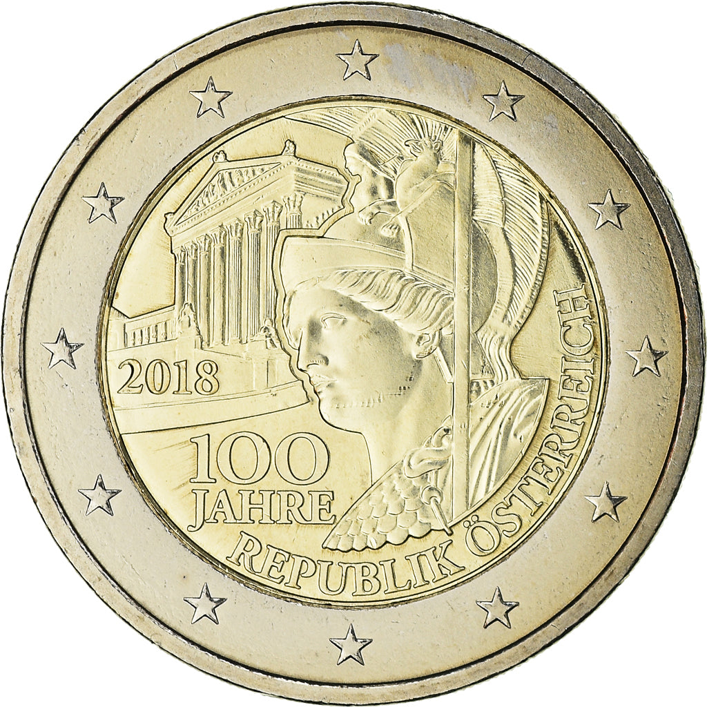 Austria, 
  
  2 euro, 
  
  100 ans de la République