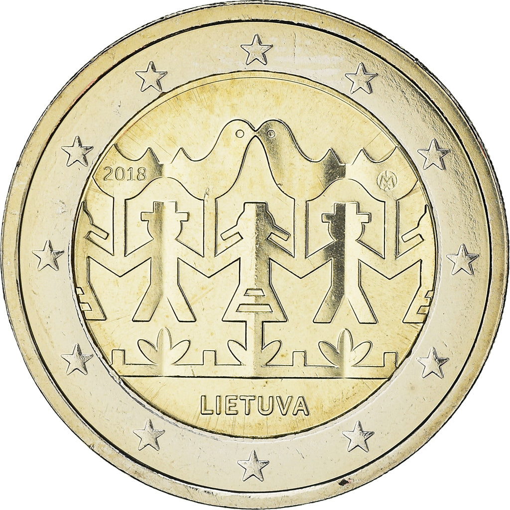 Lituania, 
  
  2 euro, 
  
  Célébrations des chants et danses