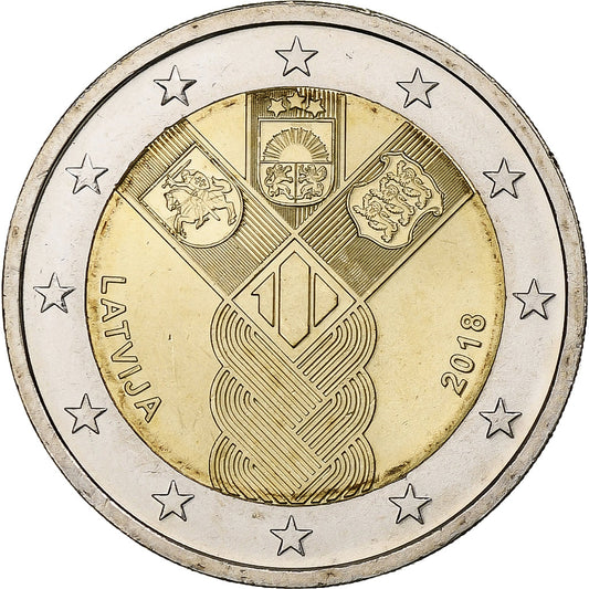 Letonia, 
  
  2 euro, 
  
  2018