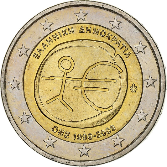 Grecia, 
  
  2 euro, 
  
  Uniunea Monetară Europeană