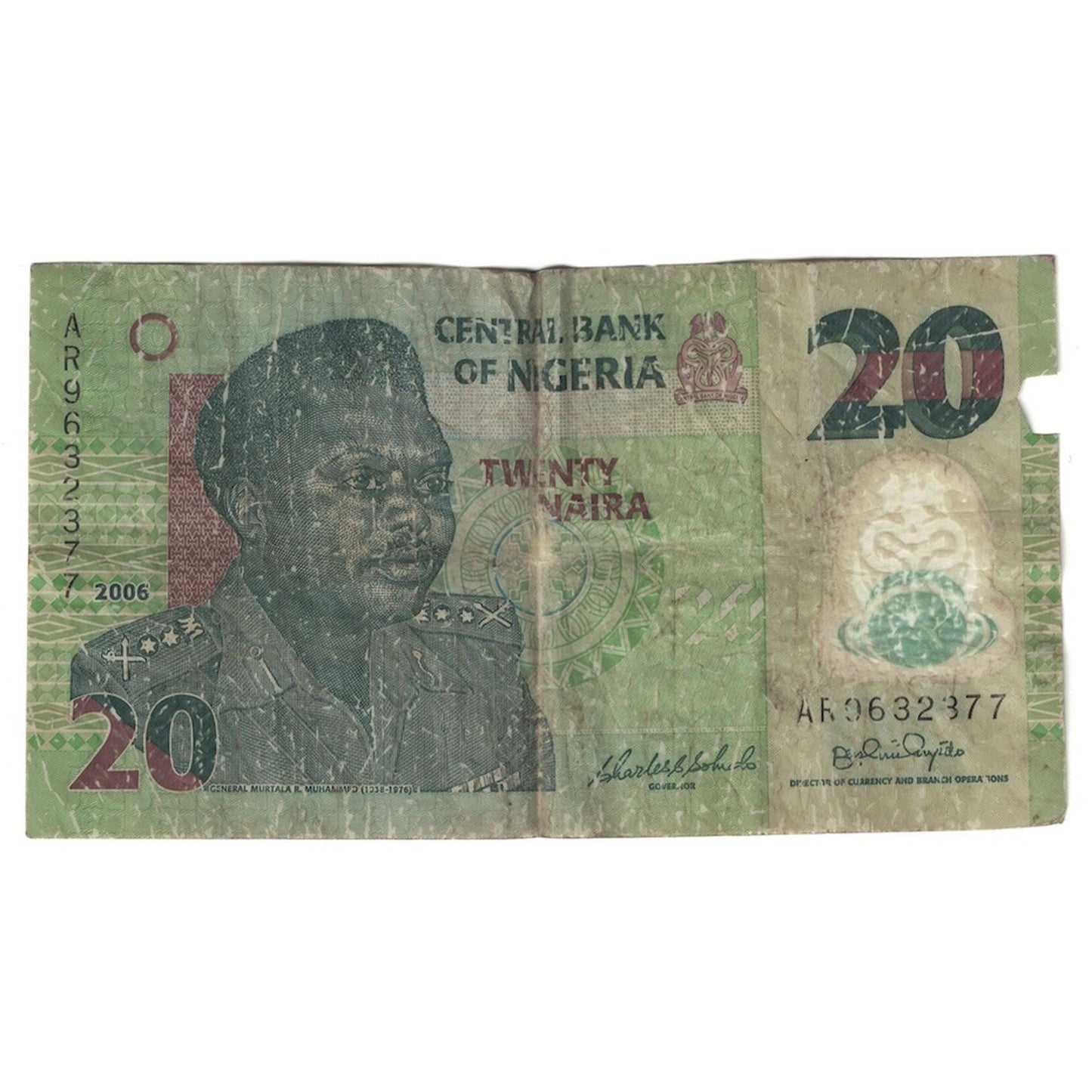 bancnota, 
  
  Nigeria, 
  
  20 Naira