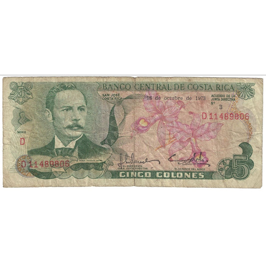 bancnota, 
  
  Costa Rica, 
  
  5 coloane