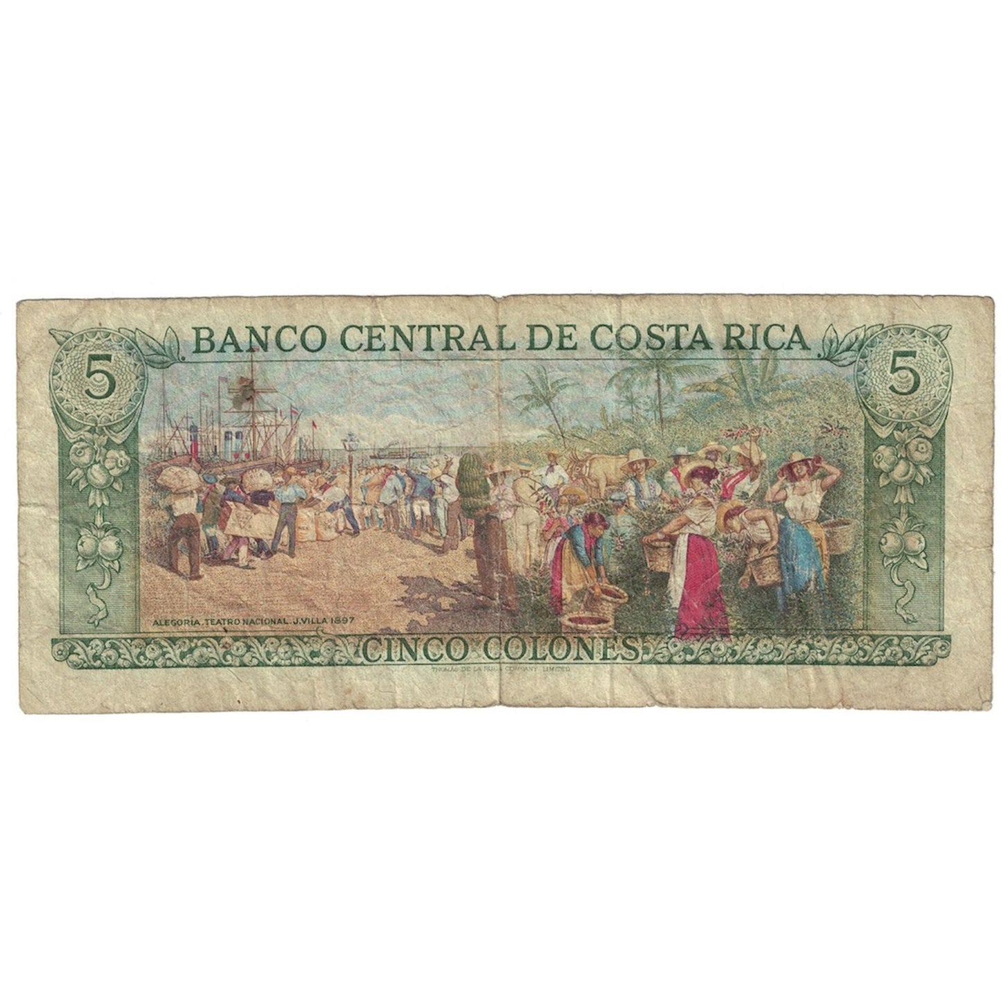 bancnota, 
  
  Costa Rica, 
  
  5 coloane