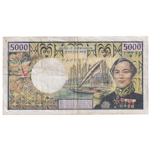 bancnota, 
  
  Tahiti, 
  
  5000 de franci