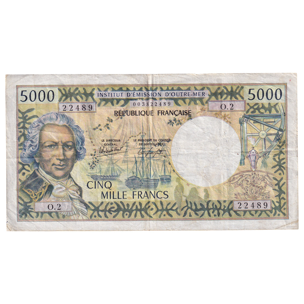 bancnota, 
  
  Tahiti, 
  
  5000 de franci