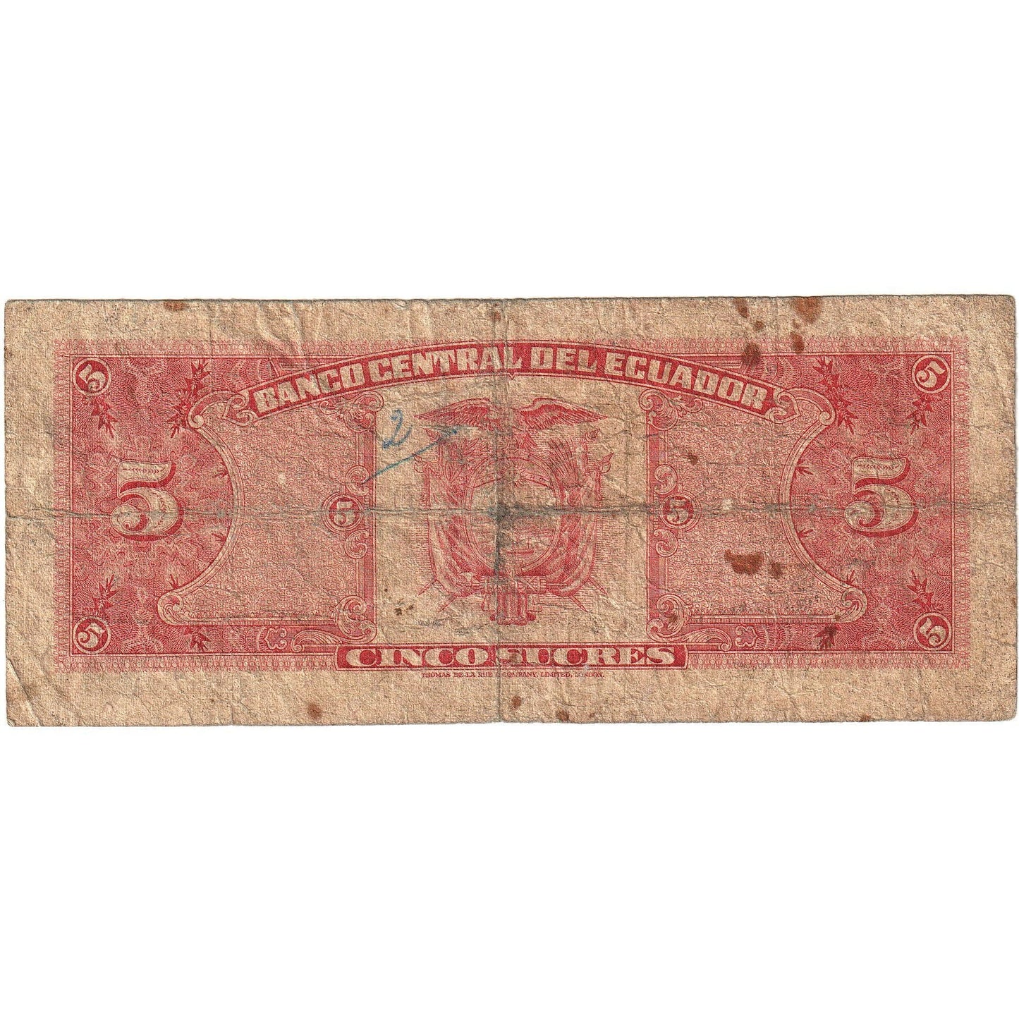 Ecuador, 
  
  5 sucre, 
  
  1980