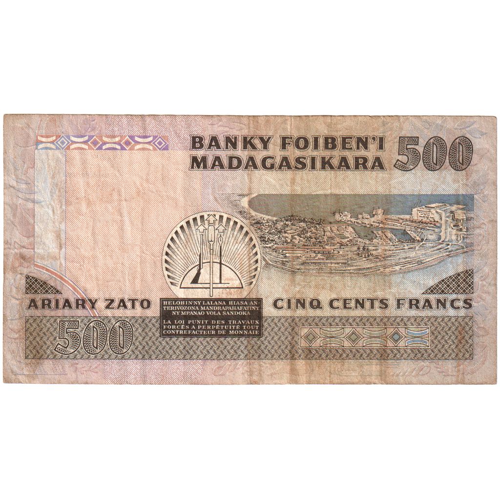 Madagascar, 
  
  500 Franci = 100 Ariary, 
  
  VF(30-35)