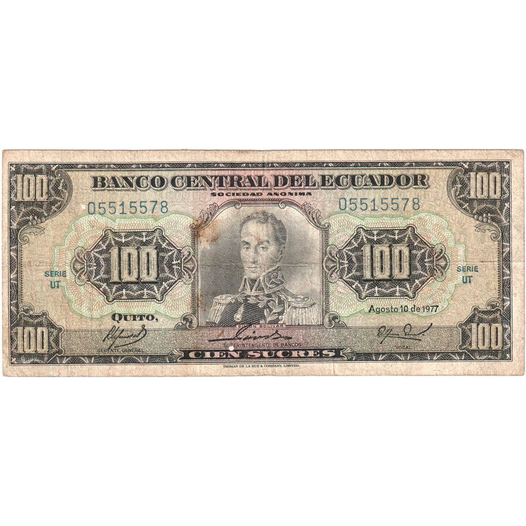 Ecuador, 
  
  100 de sucre, 
  
  10-08-1977