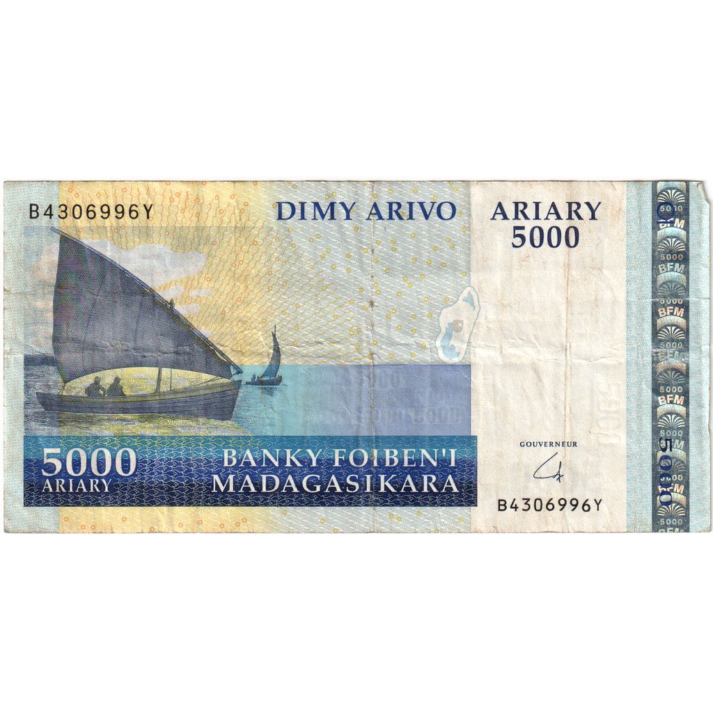 Madagascar, 
  
  5000 Ariary, 
  
  EF(40-45)