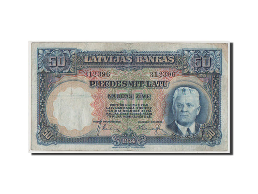 bancnota, 
  
  Letonia, 
  
  50 Latu