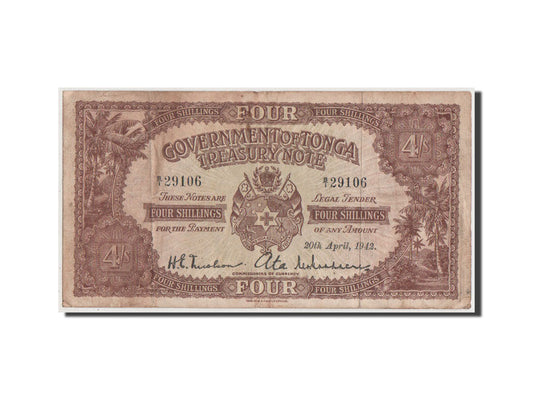 bancnota, 
  
  Tonga, 
  
  4 șilingi