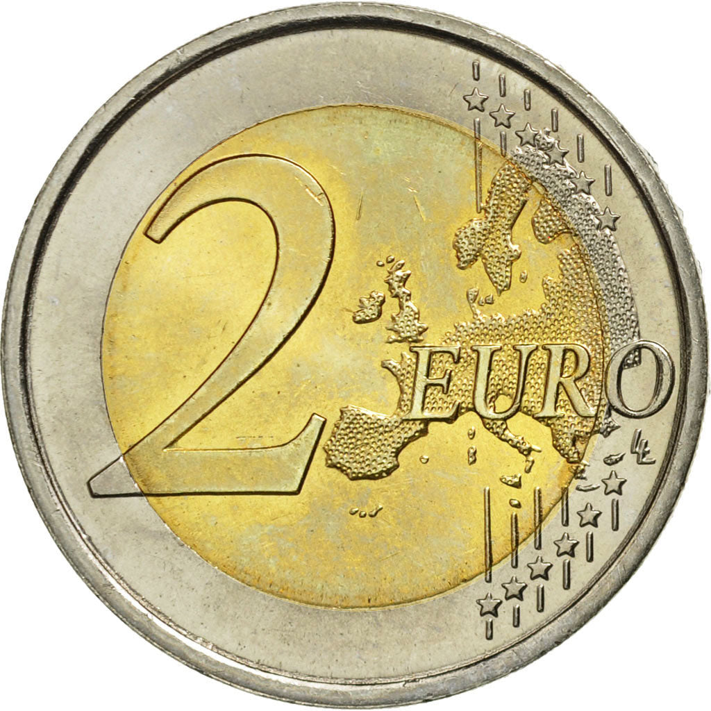 Spania, 
  
  2 euro, 
  
  10 Jahre Euro