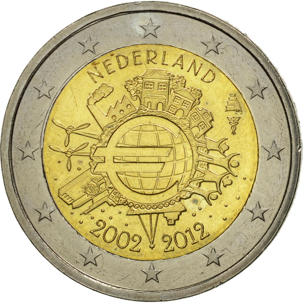 Olanda, 
  
  2 euro, 
  
  10 ani euro