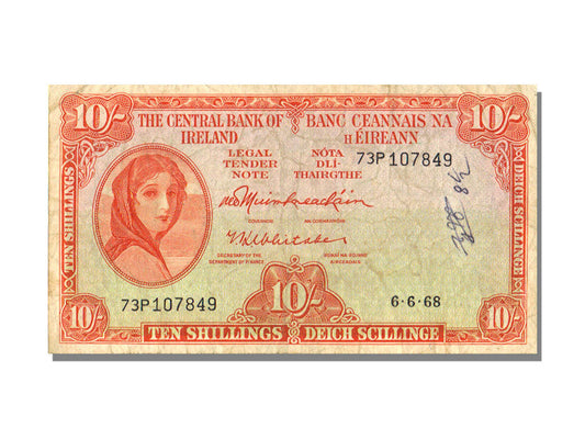 bancnota, 
  
  Irlanda - Republica, 
  
  10 șilingi