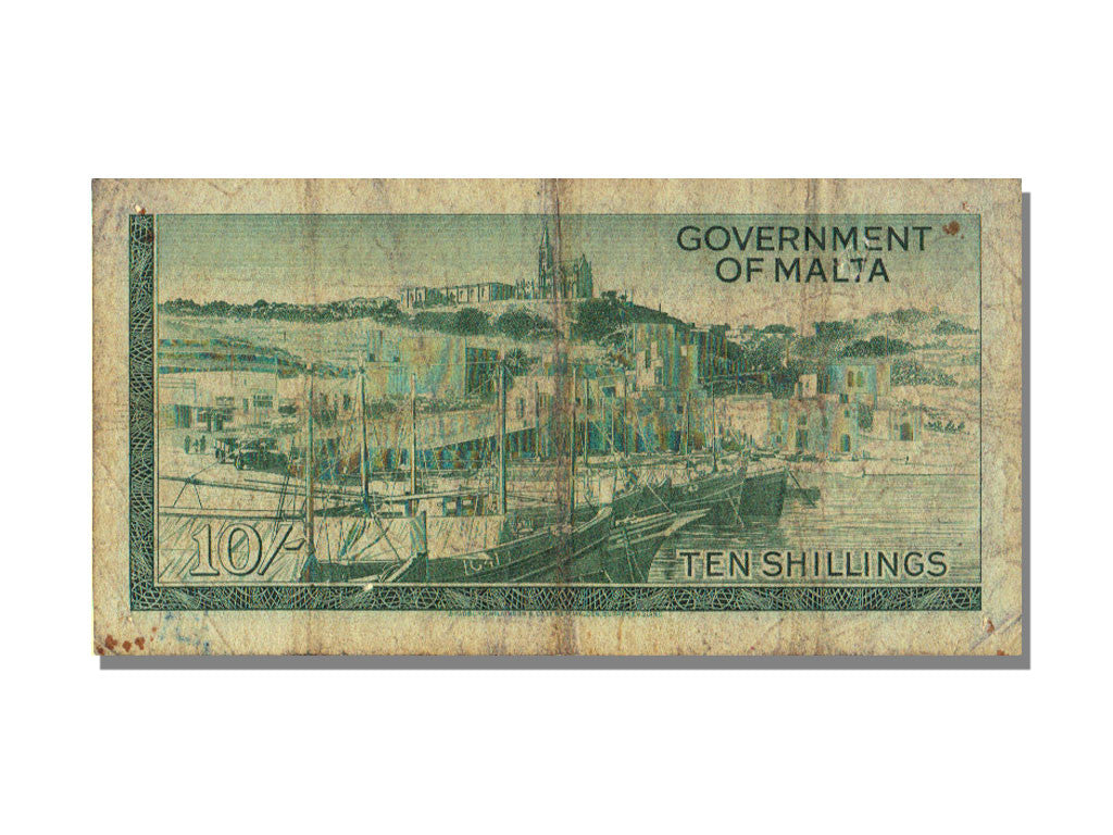 bancnota, 
  
  Malta, 
  
  10 șilingi