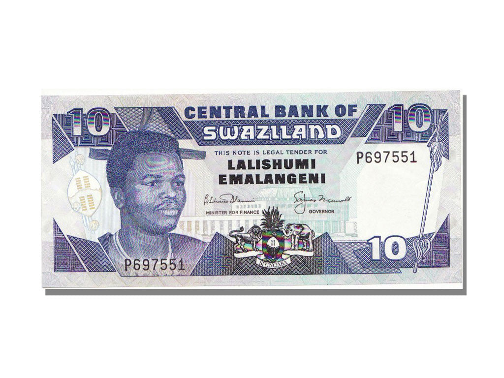 bancnota, 
  
  Swaziland, 
  
  10 Emalangeni