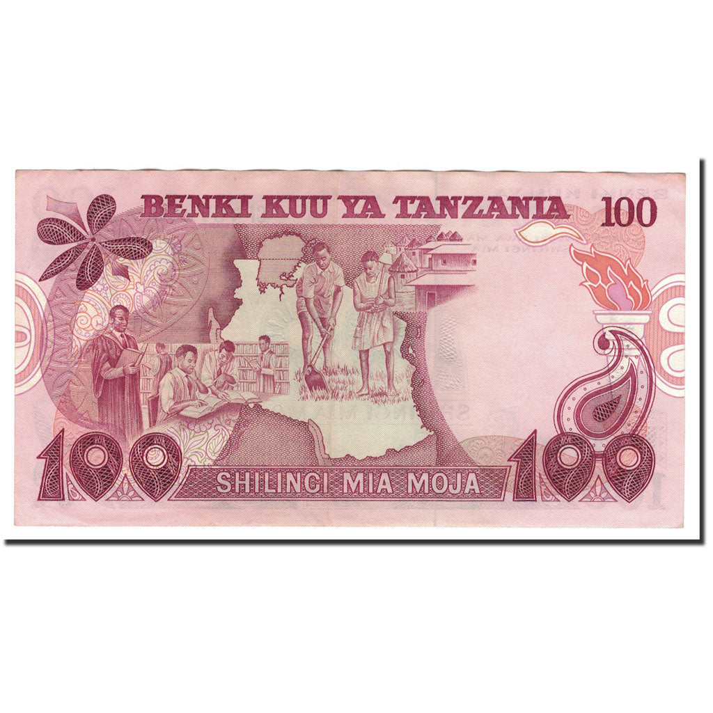 bancnota, 
  
  Tanzania, 
  
  100 Shilingi