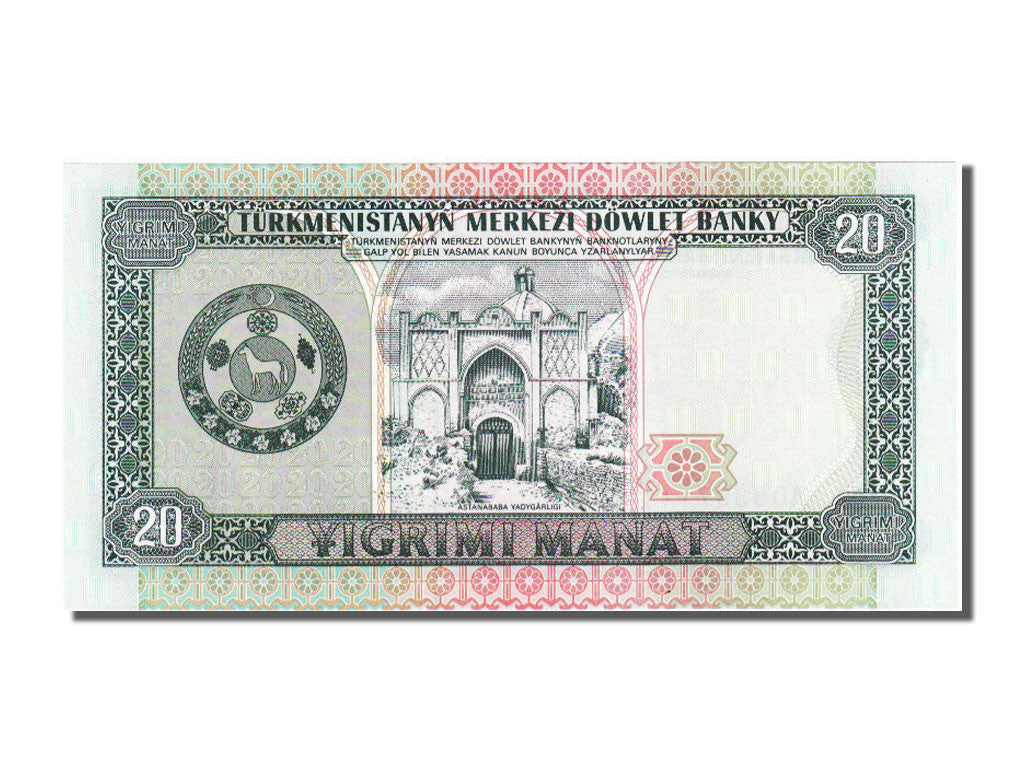 bancnota, 
  
  Turkmenistan, 
  
  20 Manat