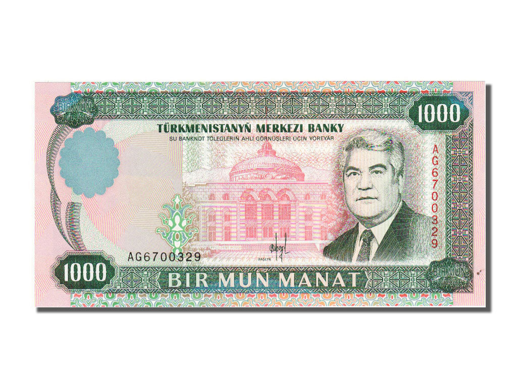 bancnota, 
  
  Turkmenistan, 
  
  1000 Manat