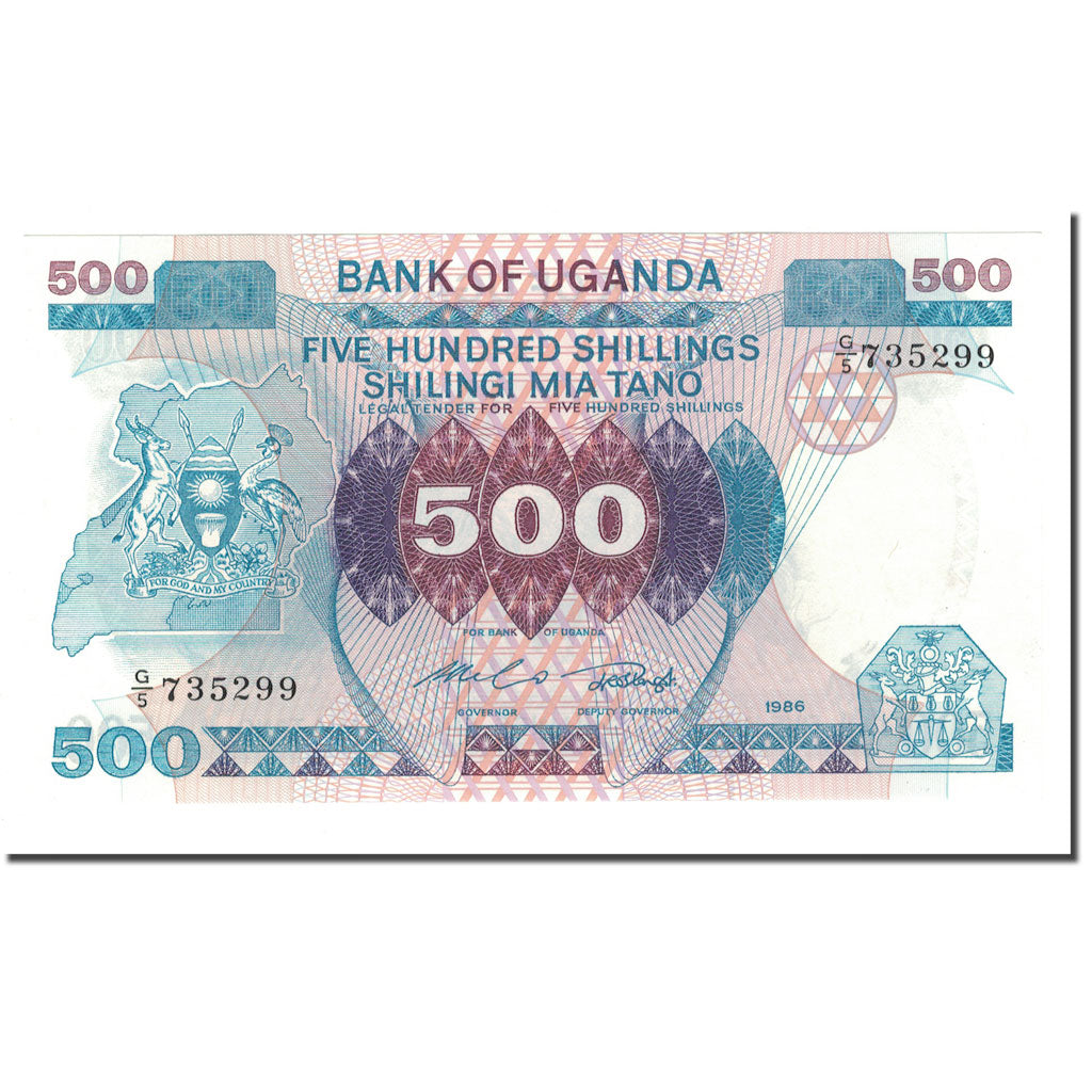 bancnota, 
  
  Uganda, 
  
  500 de șilingi