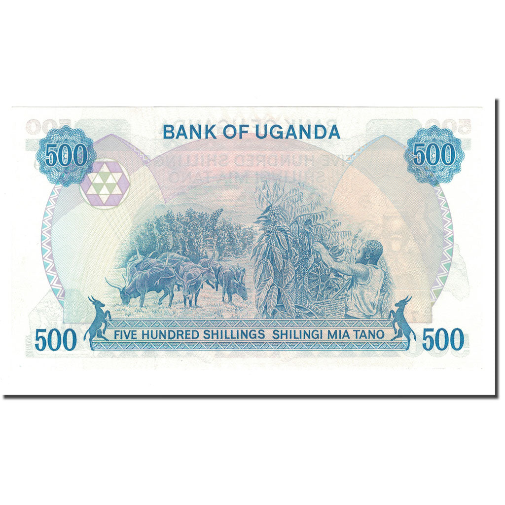 bancnota, 
  
  Uganda, 
  
  500 de șilingi