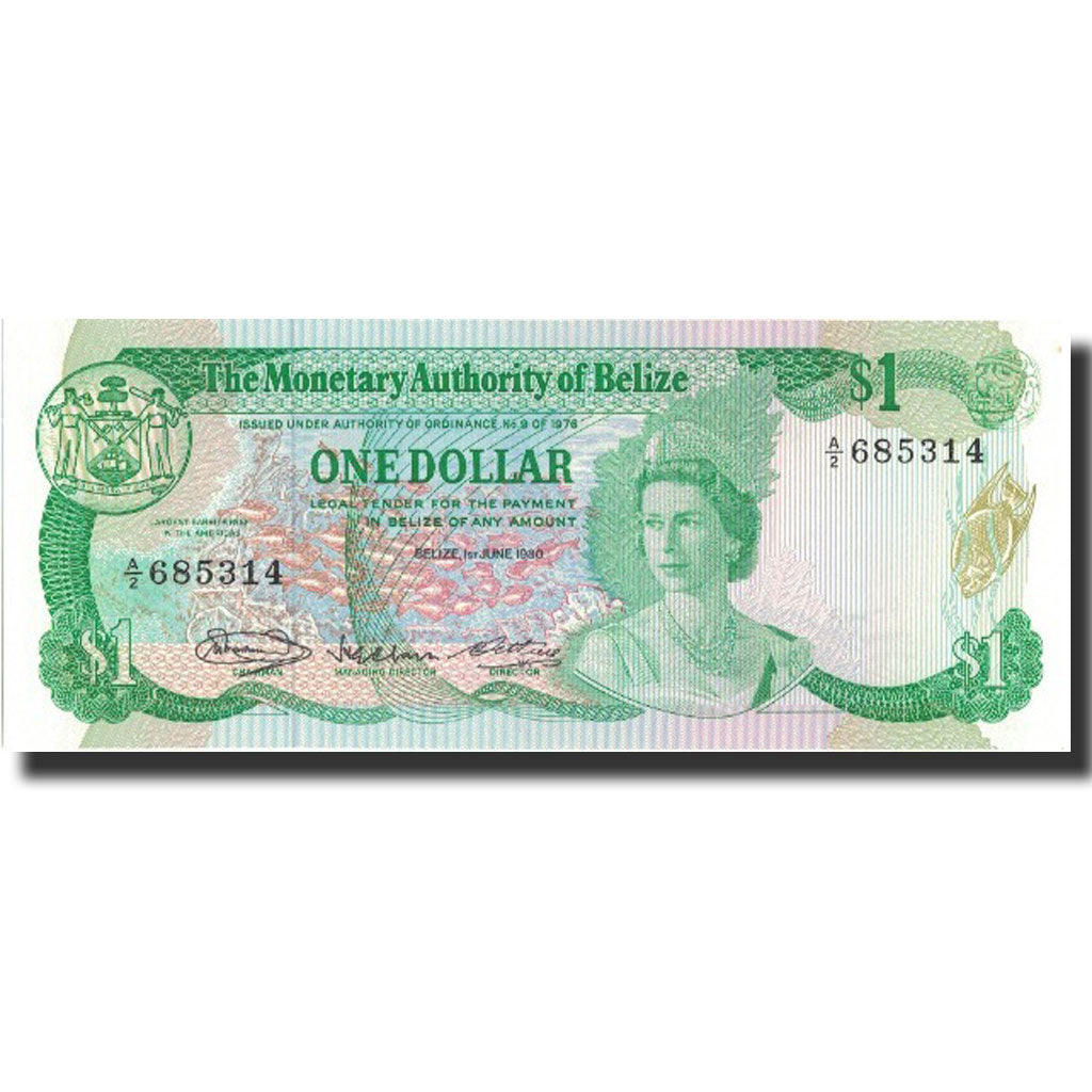 bancnota, 
  
  Belize, 
  
  1 dolar