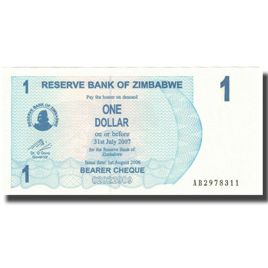 bancnota, 
  
  Zimbabwe, 
  
  1 dolar