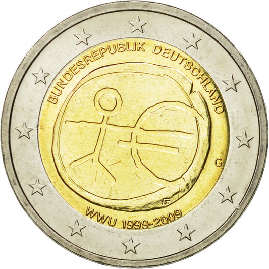 GERMANIA - REPUBLICA FEDERALA, 
  
  2 euro, 
  
  10 ani de emu