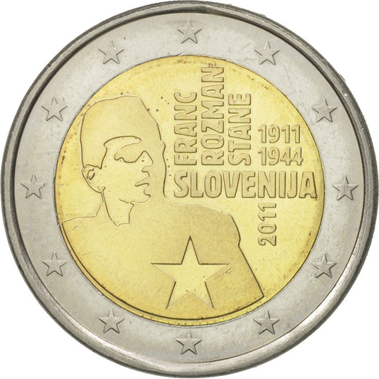 Slovenia, 
  
  2 euro, 
  
  Franc Razman