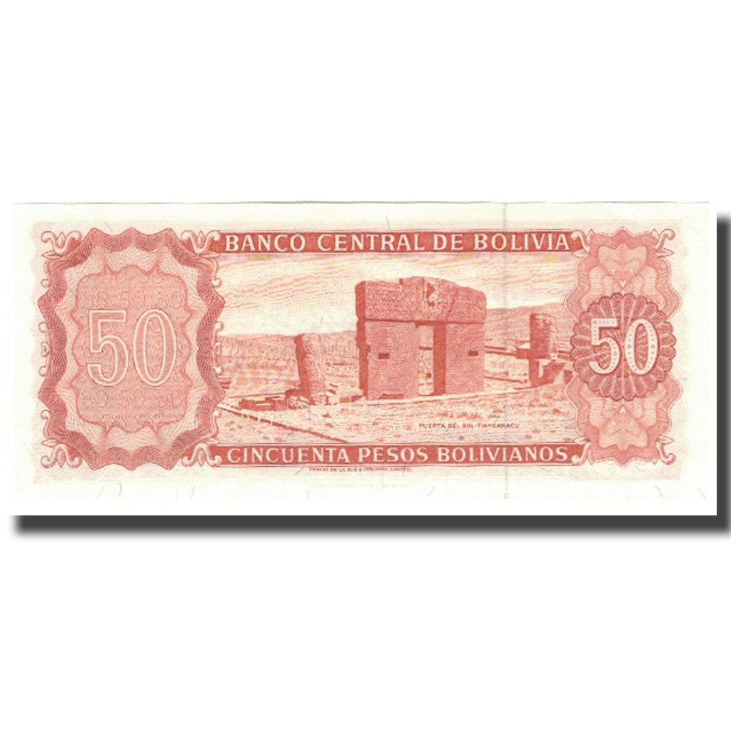 bancnota, 
  
  Bolivia, 
  
  50 de pesos boliviani