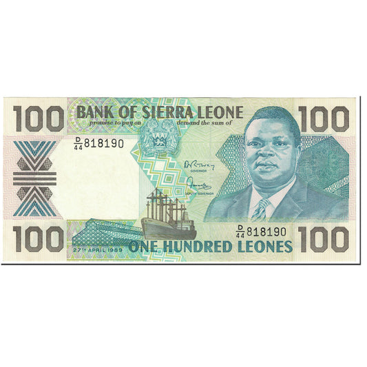 bancnota, 
  
  Sierra Leone, 
  
  100 de leoni