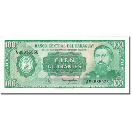 bancnota, 
  
  Paraguay, 
  
  100 de guarani