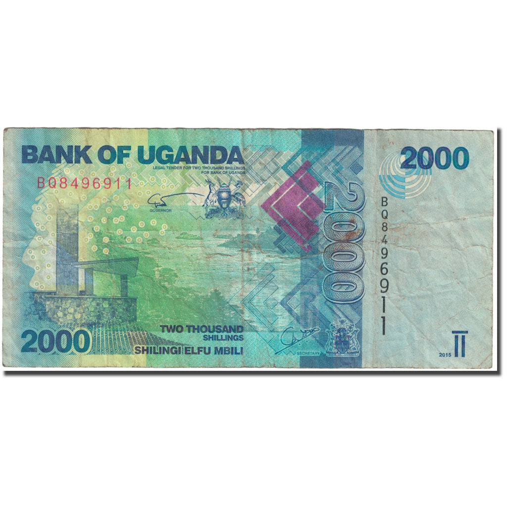 bancnota, 
  
  Uganda, 
  
  2000 de șilingi