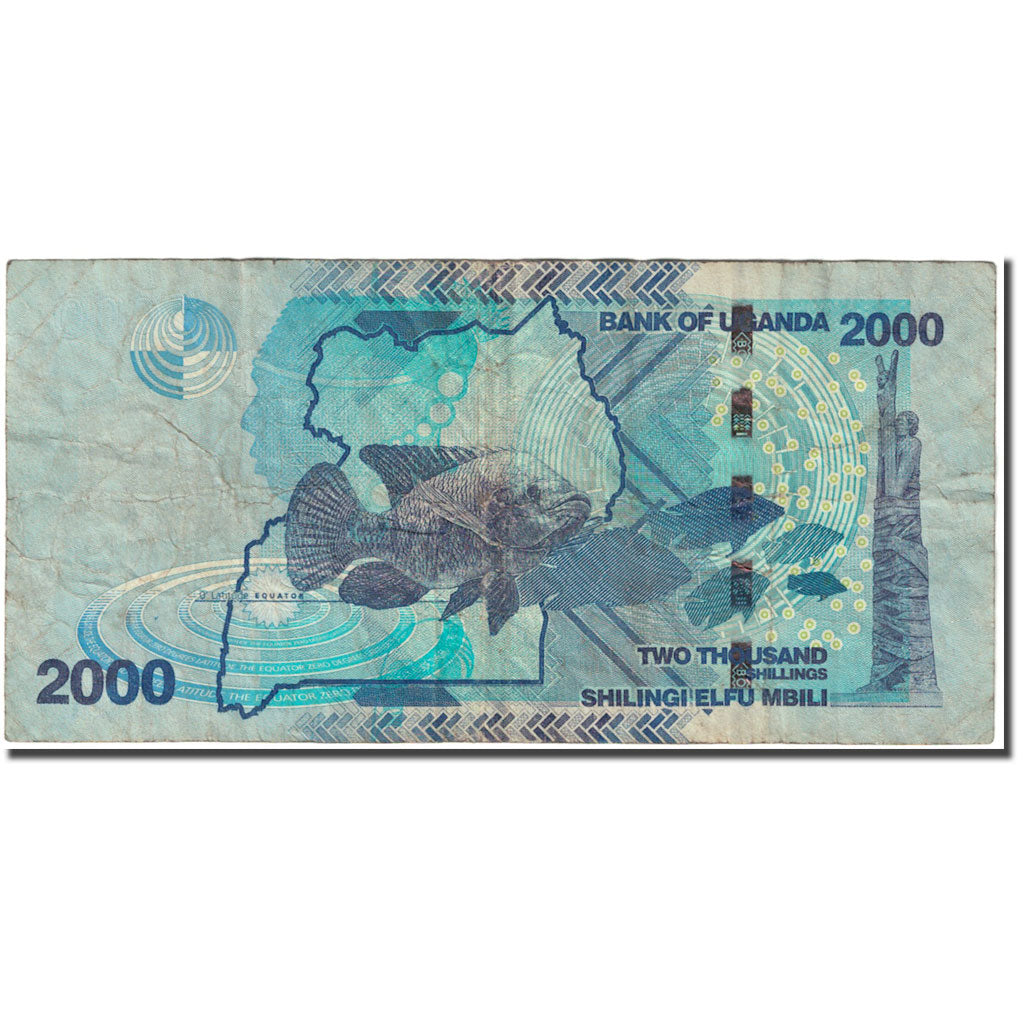 bancnota, 
  
  Uganda, 
  
  2000 de șilingi