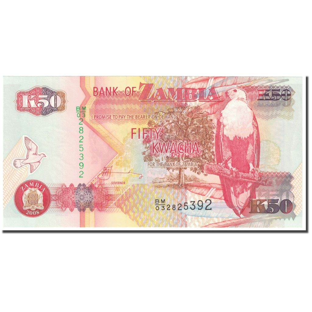 bancnota, 
  
  Zambia, 
  
  50 Kwacha