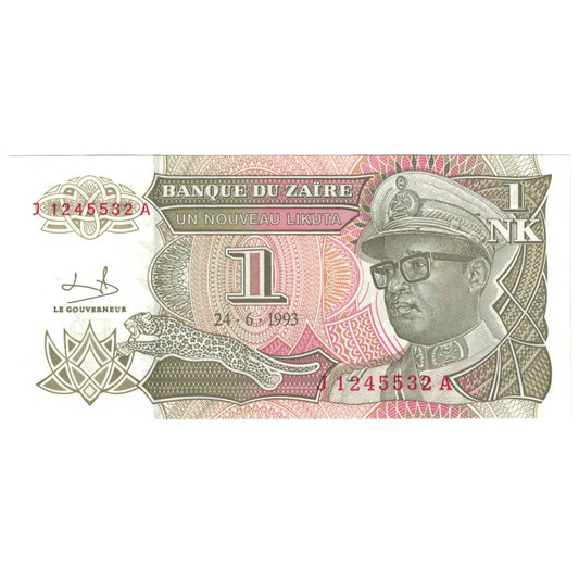 bancnota, 
  
  Zair, 
  
  1 Nouveau Zaïre