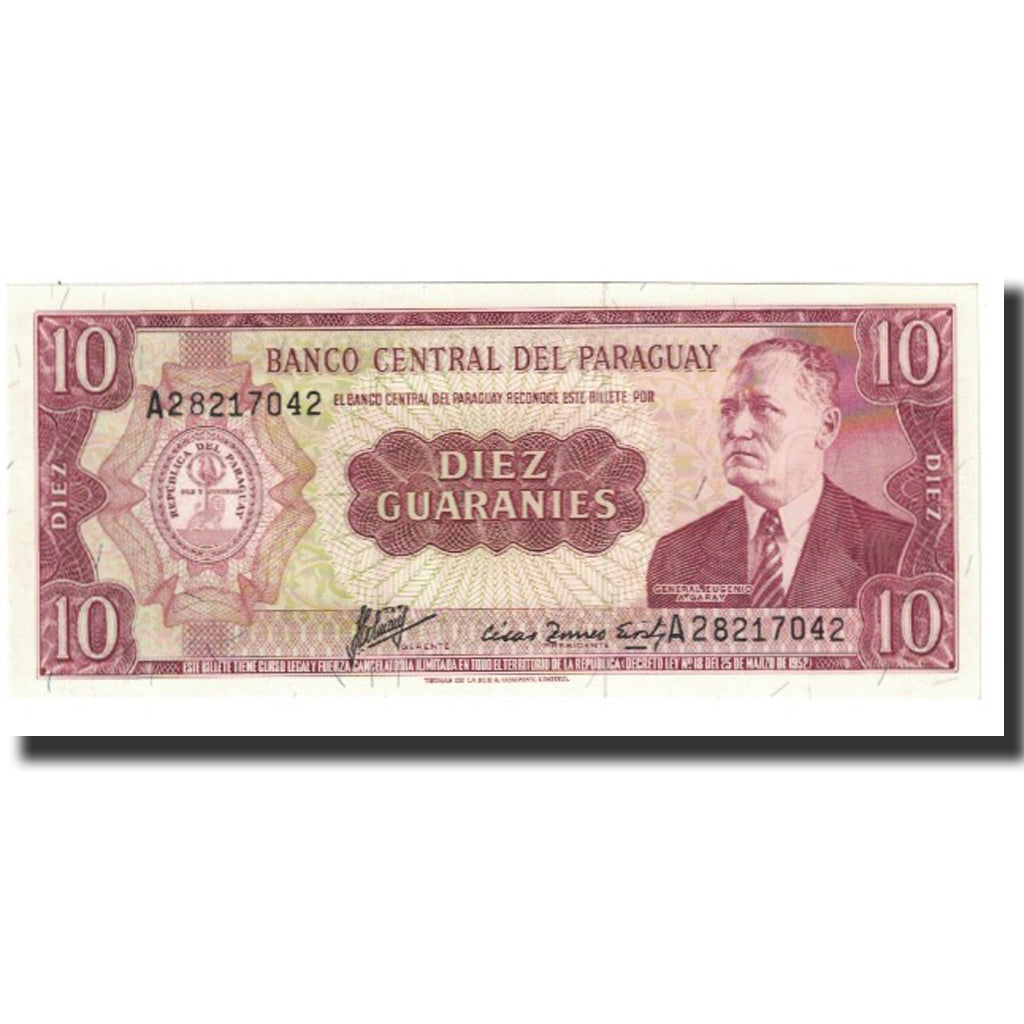 bancnota, 
  
  Paraguay, 
  
  10 Guarani