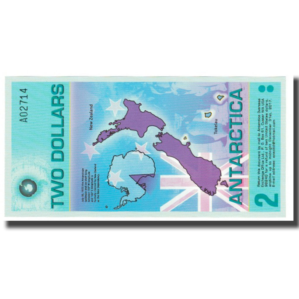 bancnota, 
  
  Antarctic, 
  
  2 dolari