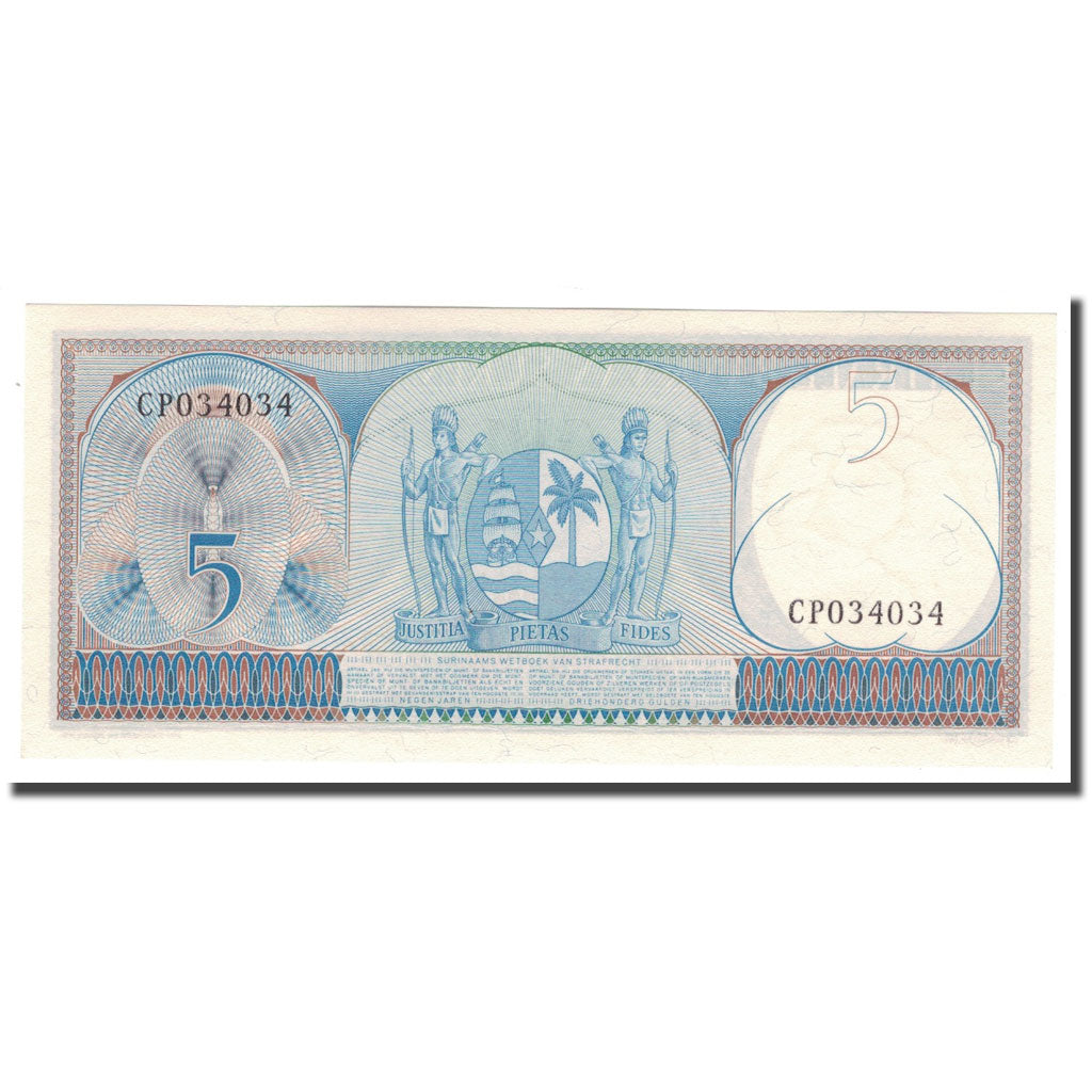 bancnota, 
  
  Surinam, 
  
  5 Gulden