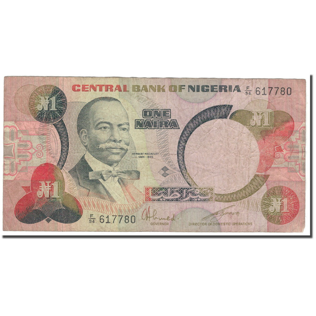 bancnota, 
  
  Nigeria, 
  
  1 Naira