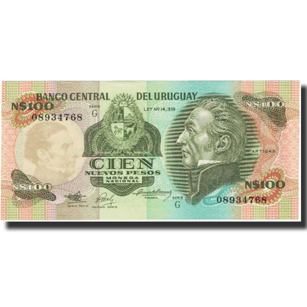 bancnota, 
  
  Uruguay, 
  
  100 de pesos noi