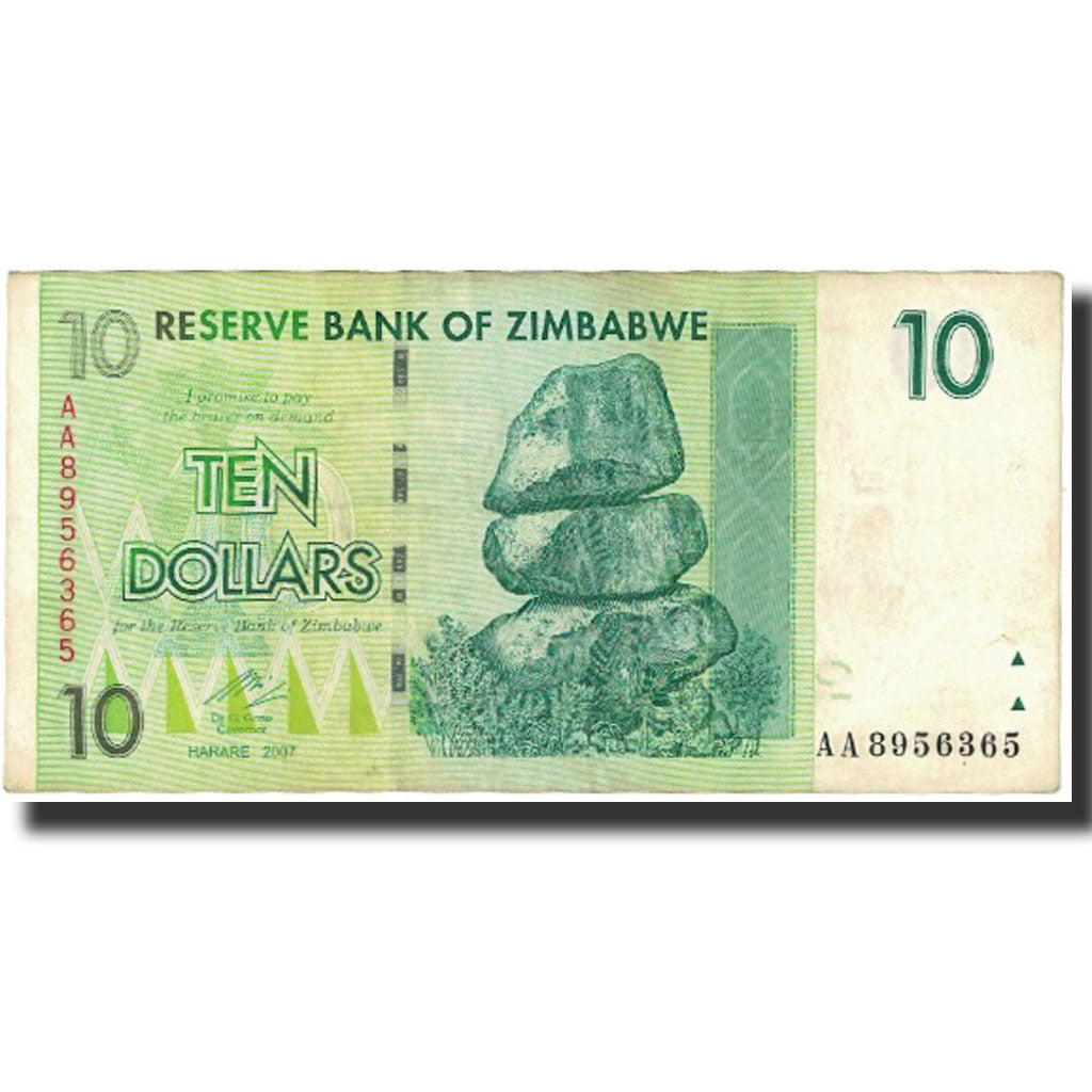 bancnota, 
  
  Zimbabwe, 
  
  10 dolari