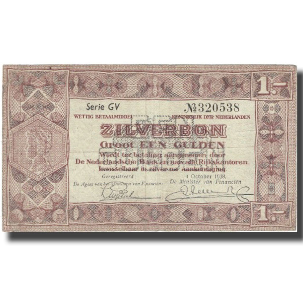 bancnota, 
  
  Olanda, 
  
  1 Gulden