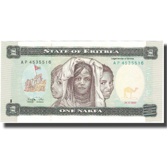 bancnota, 
  
  Eritreea, 
  
  1 Nakfa