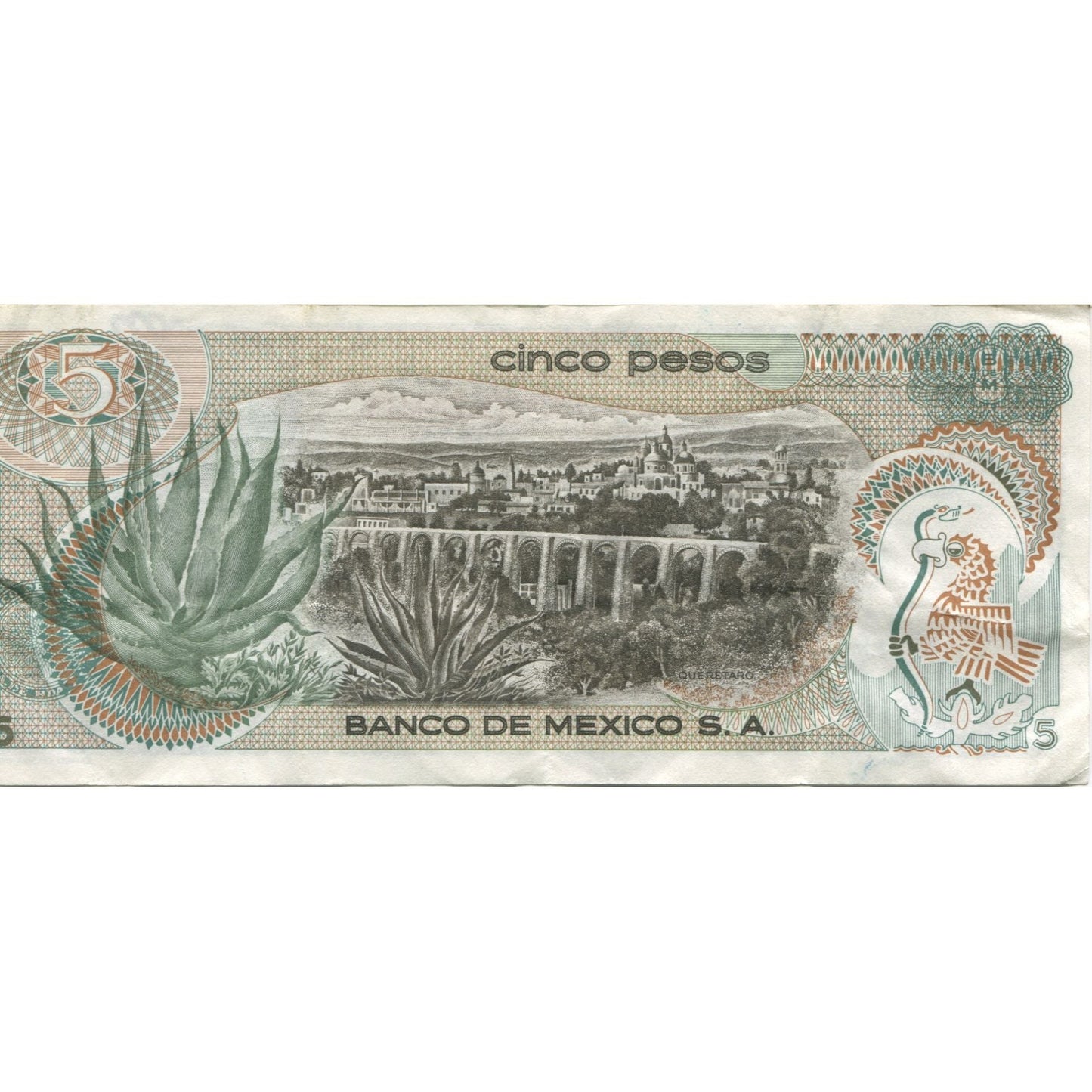 bancnota, 
  
  Mexic, 
  
  5 pesos