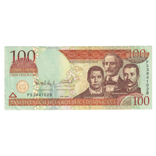 bancnota, 
  
  Republica Dominicană, 
  
  100 Pesos Oro