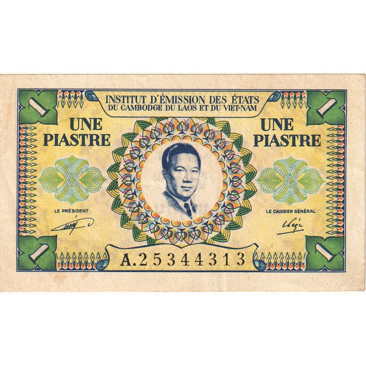 bancnota, 
  
  INDO-CHINA FRANCEZĂ, 
  
  1 Piastre = 1 Riel